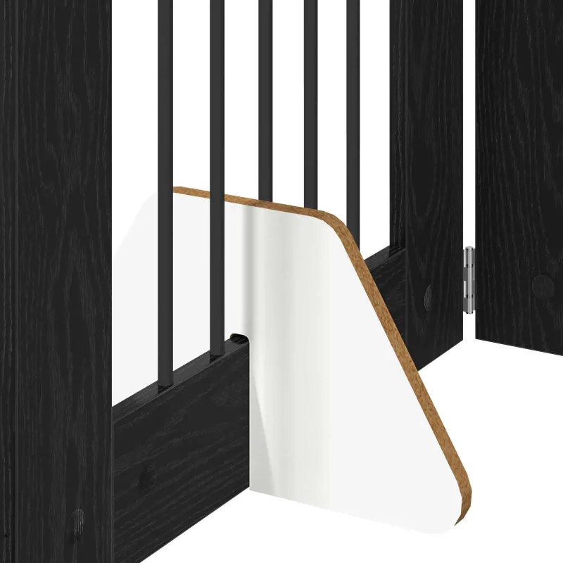 Šunų vartai su stovais 6 pcs Juodojo ąžuolo 60 x 80 cm
