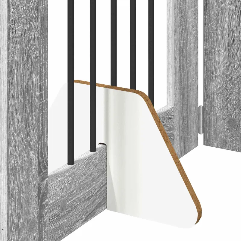 Šunų vartai su stovais 6 pcs Pilka sonoma ąžuolo 60 x 80 cm