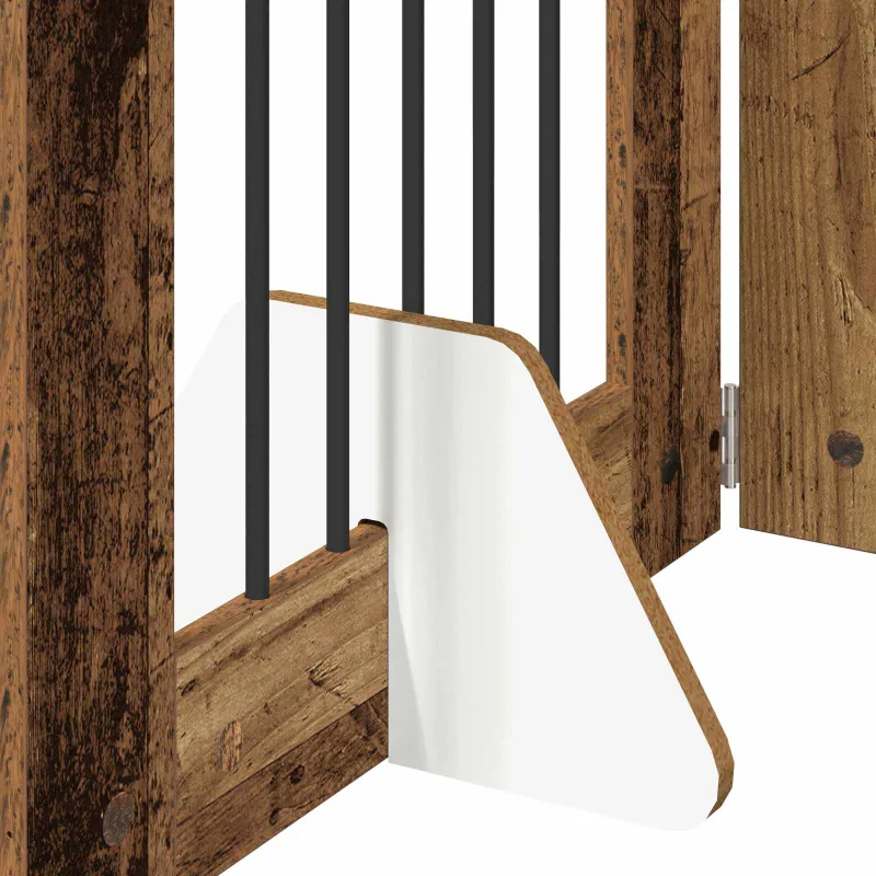 Šunų vartai su stovais 6 pcs Sendintos medienos 60 x 80 cm