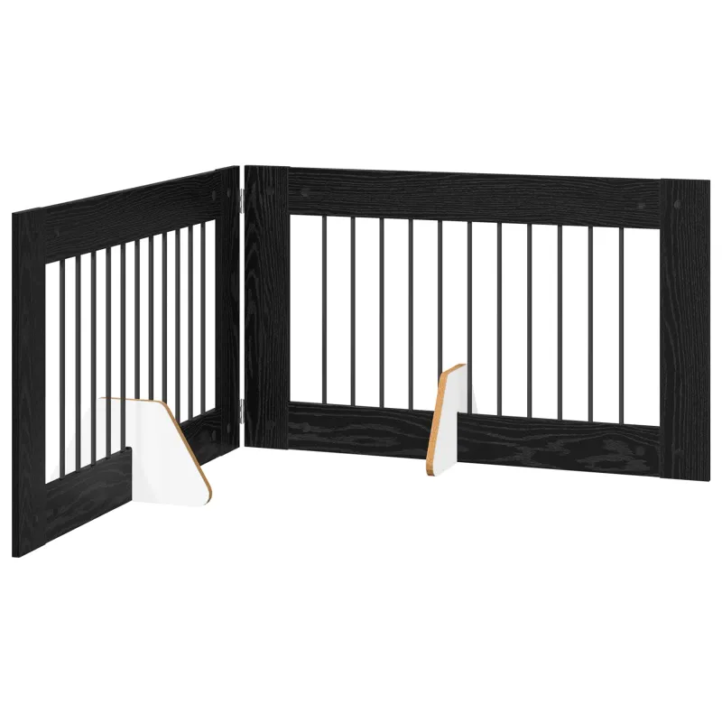 Šunų vartai su stovais 2 pcs Juodojo ąžuolo 100 x 60 cm