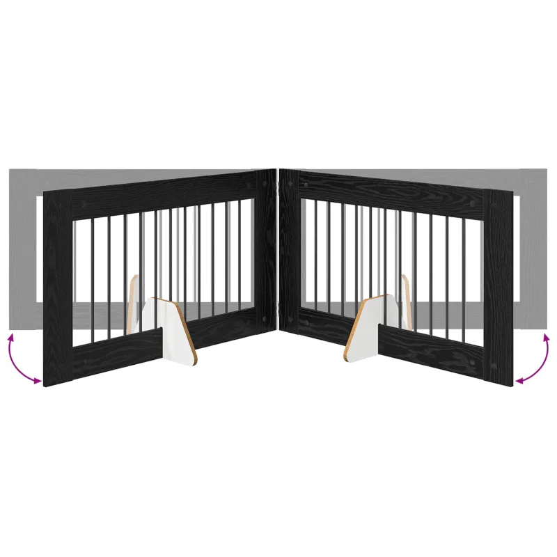 Šunų vartai su stovais 2 pcs Juodojo ąžuolo 100 x 60 cm