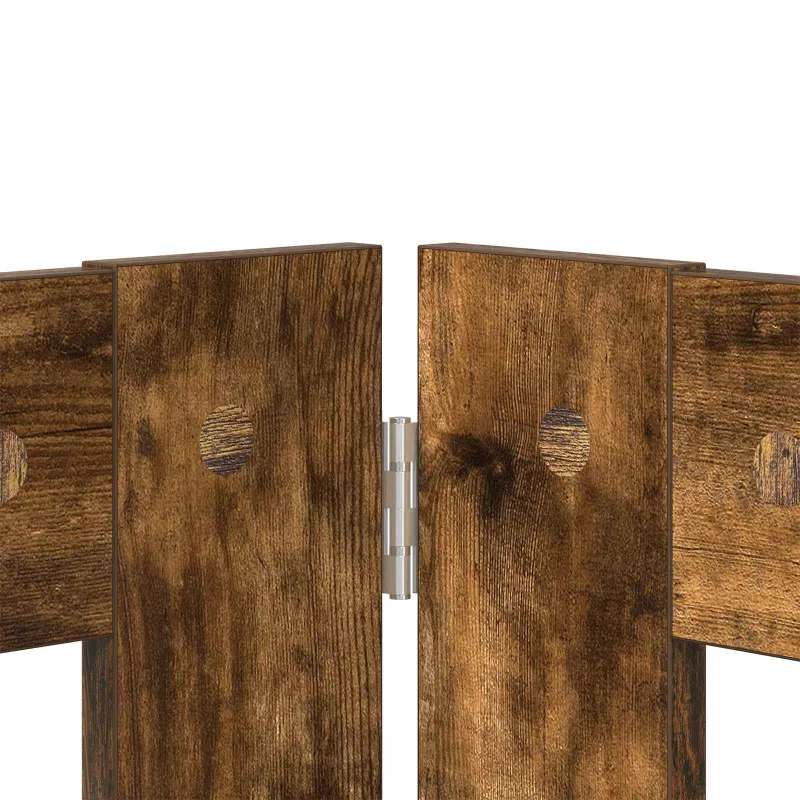 Šunų vartai su stovais 2 pcs Dūminio ąžuolo 100 x 60 cm