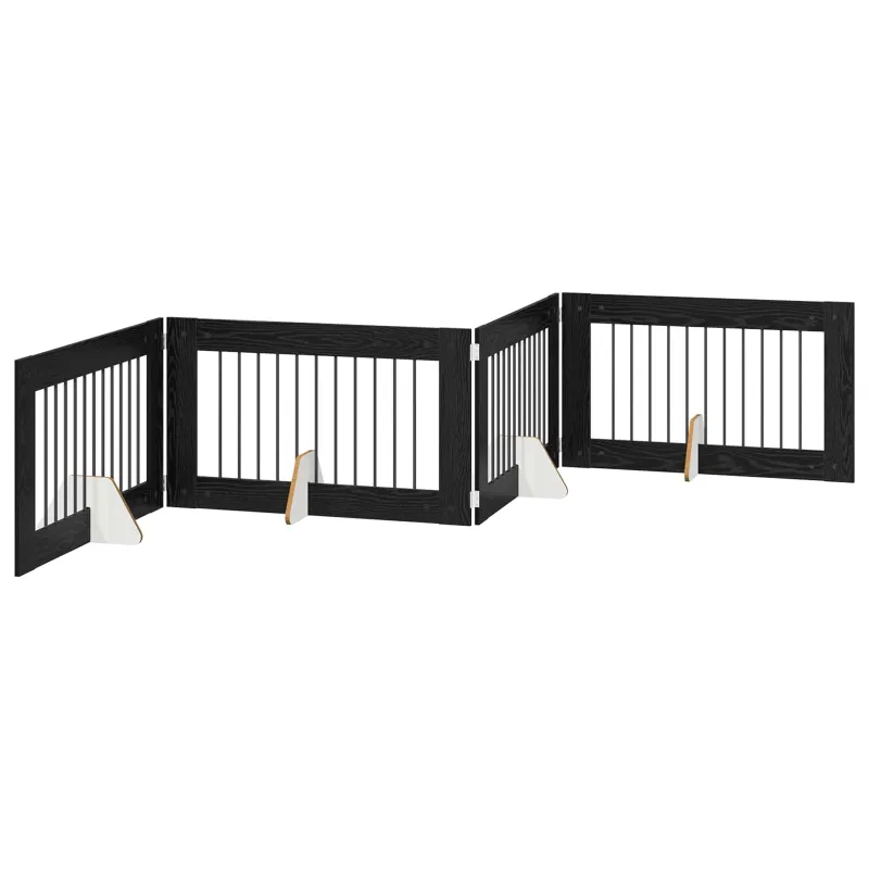 Šunų vartai su stovais 4 pcs Juodojo ąžuolo 100 x 60 cm