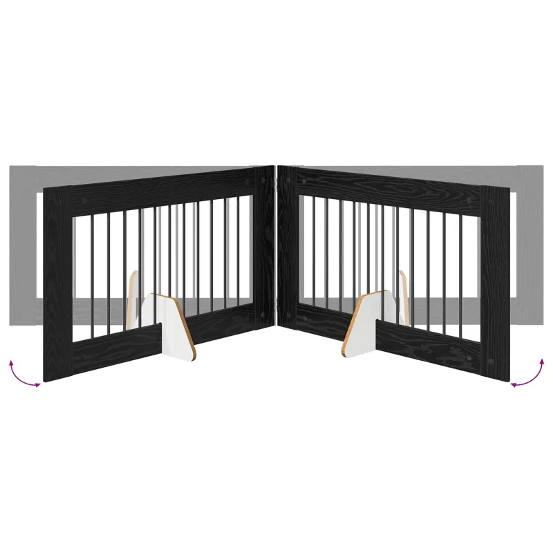 Šunų vartai su stovais 4 pcs Juodojo ąžuolo 100 x 60 cm
