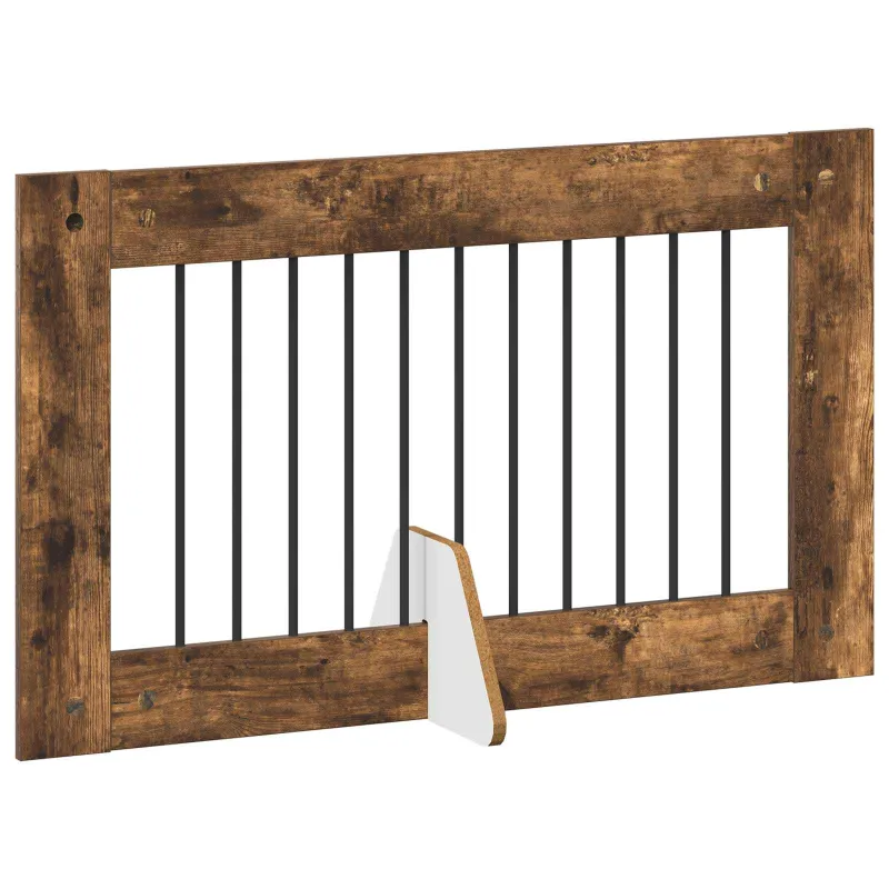 Šunų vartai su stovais 4 pcs Dūminio ąžuolo 100 x 60 cm