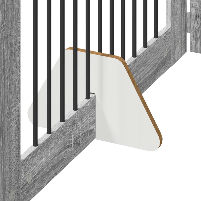 Šunų vartai su stovais 4 pcs Pilka sonoma ąžuolo 100 x 60 cm