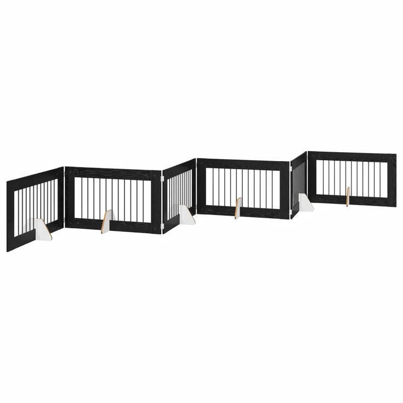 Šunų vartai su stovais 6 pcs Juodojo ąžuolo 100 x 60 cm
