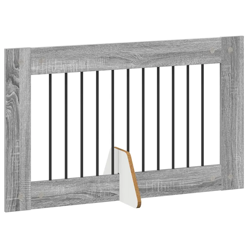 Šunų vartai su stovais 6 pcs Pilka sonoma ąžuolo 100 x 60 cm