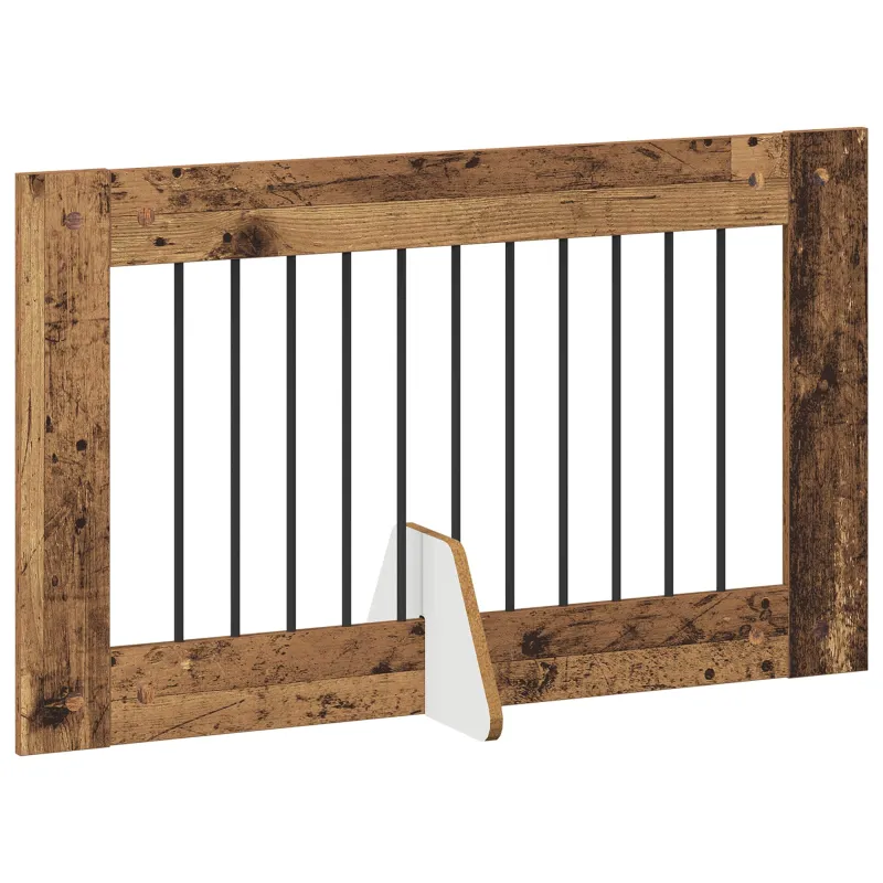 Šunų vartai su stovais 6 pcs Sendintos medienos 100 x 60 cm
