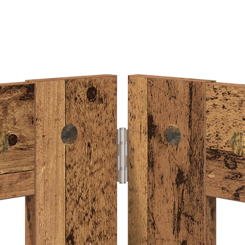Šunų vartai su stovais 6 pcs Sendintos medienos 100 x 60 cm