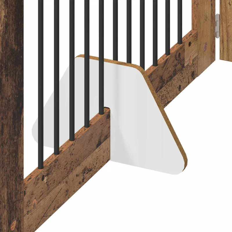 Šunų vartai su stovais 6 pcs Sendintos medienos 100 x 60 cm