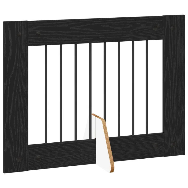 Šunų vartai su stovais 2 pcs Juodojo ąžuolo 80 x 60 cm