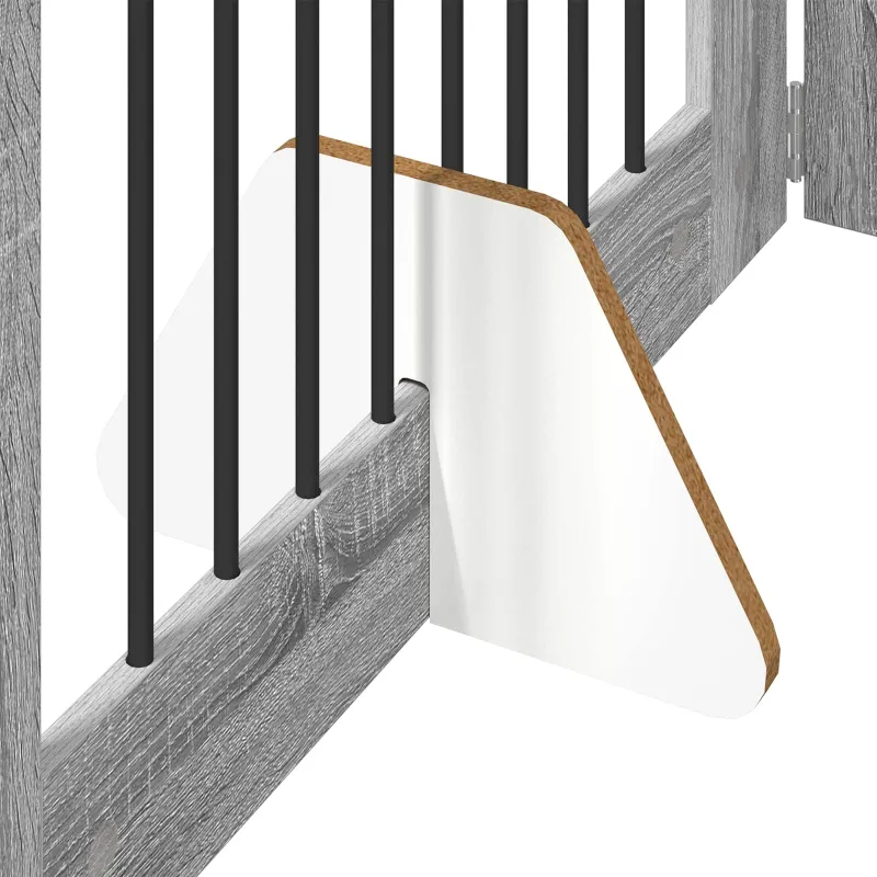 Šunų vartai su stovais 2 pcs Pilka sonoma ąžuolo 80 x 60 cm