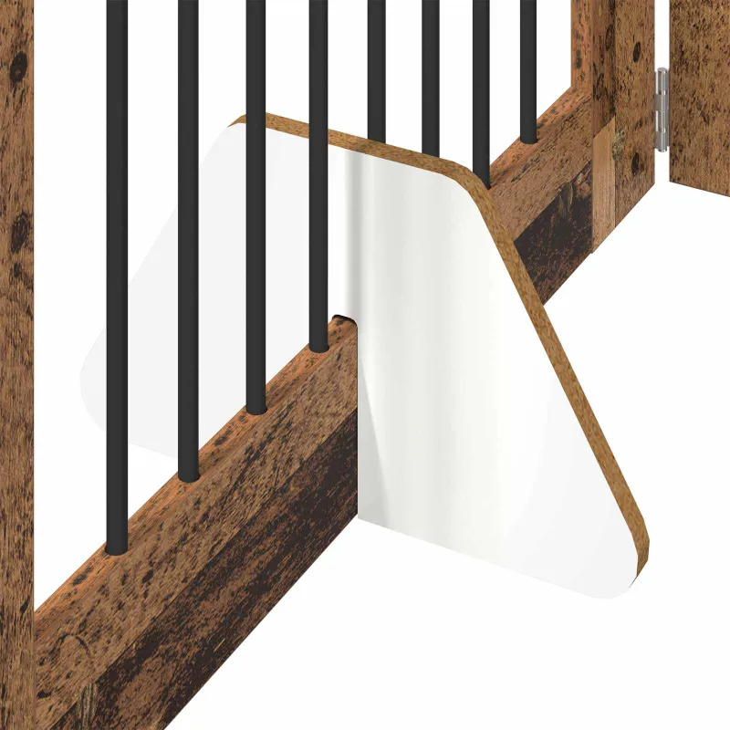 Šunų vartai su stovais 2 pcs Sendintos medienos 80 x 60 cm