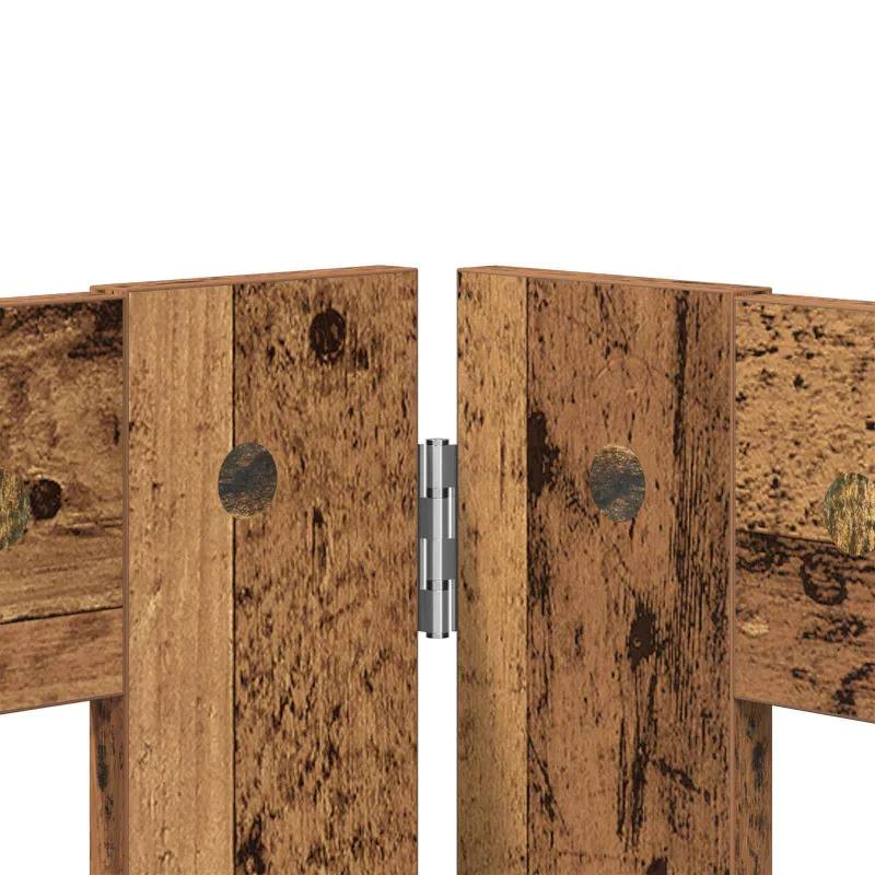 Šunų vartai su stovais 4 pcs Sendintos medienos 80 x 60 cm