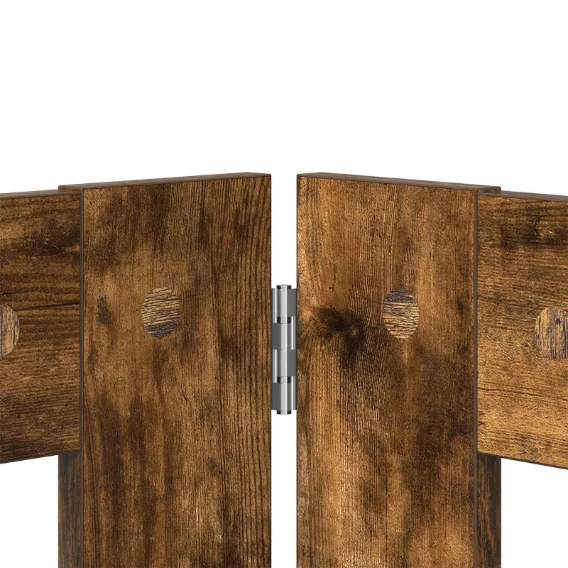 Šunų vartai su stovais 6 pcs Dūminio ąžuolo 80 x 60 cm