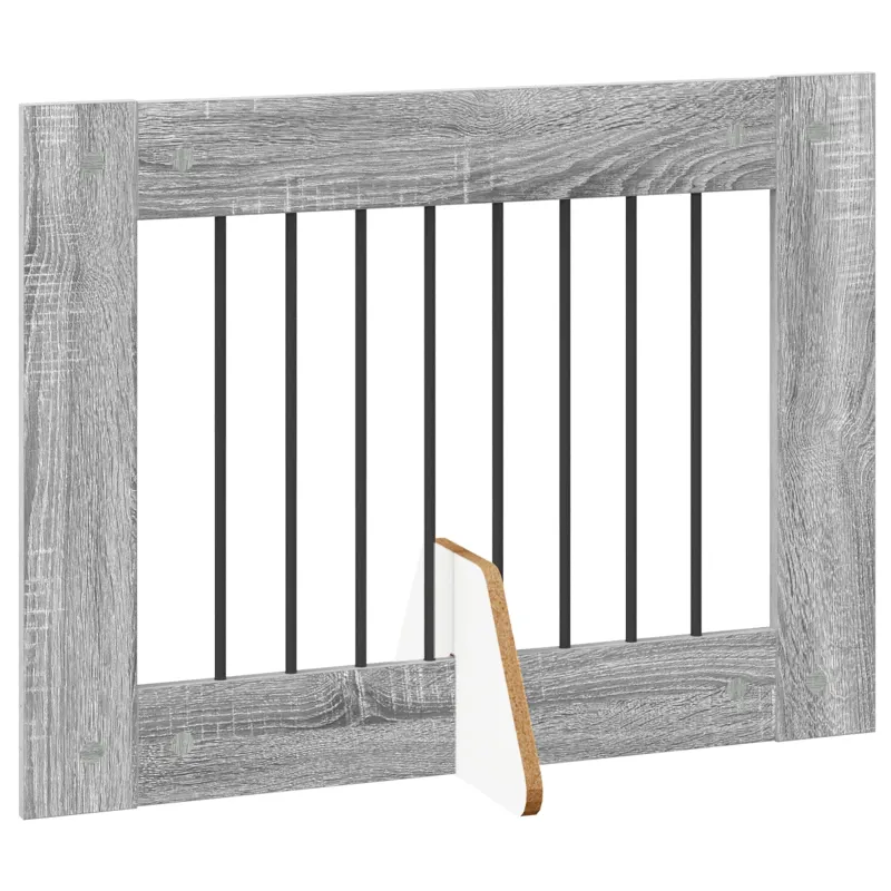 Šunų vartai su stovais 6 pcs Pilka sonoma ąžuolo 80 x 60 cm