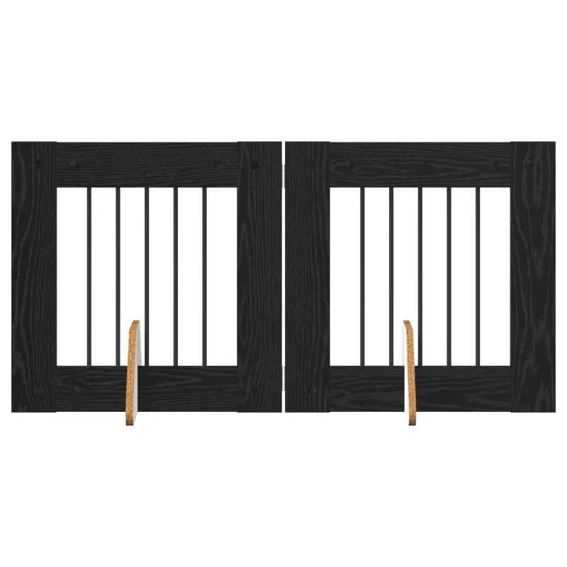Šunų vartai su stovais 2 pcs Juodojo ąžuolo 60 x 60 cm