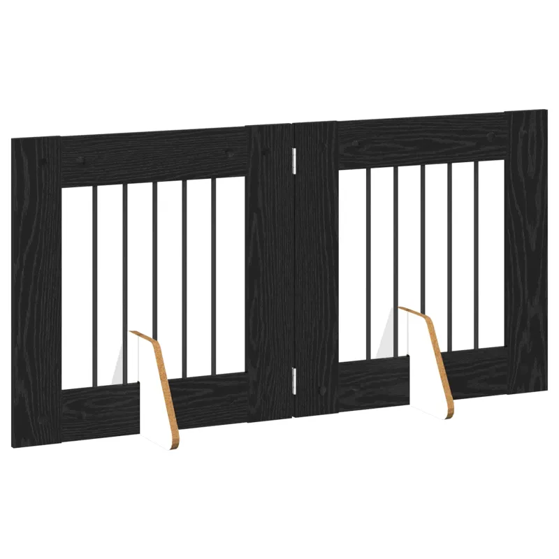 Šunų vartai su stovais 2 pcs Juodojo ąžuolo 60 x 60 cm