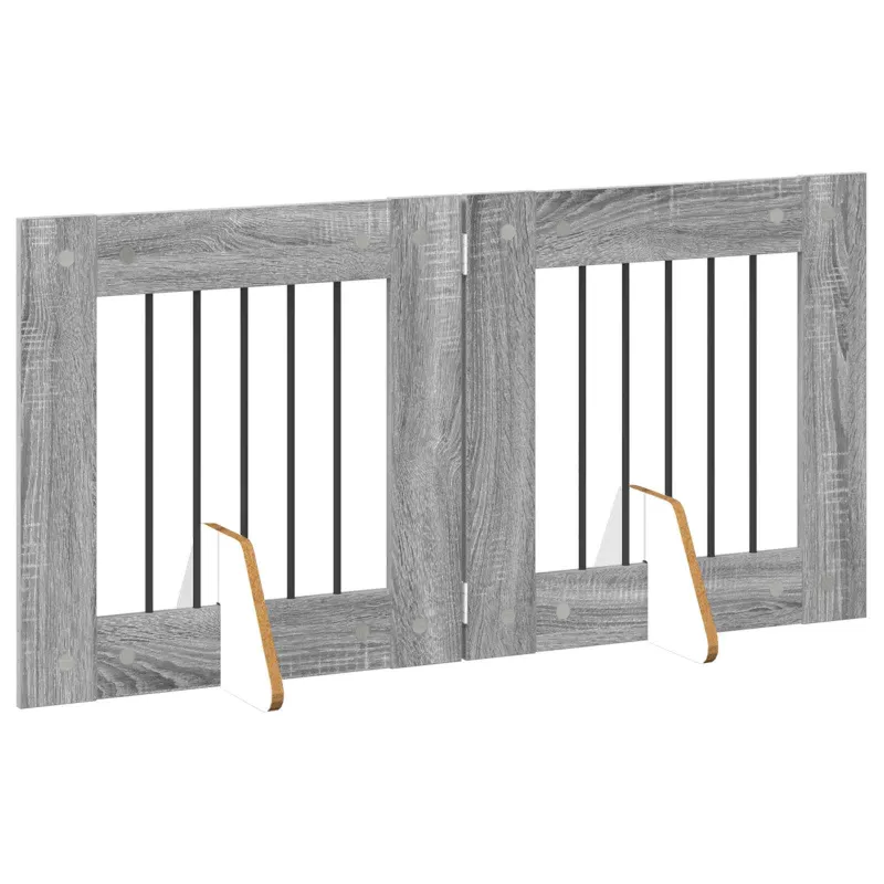 Šunų vartai su stovais 2 pcs Pilka sonoma ąžuolo 60 x 60 cm