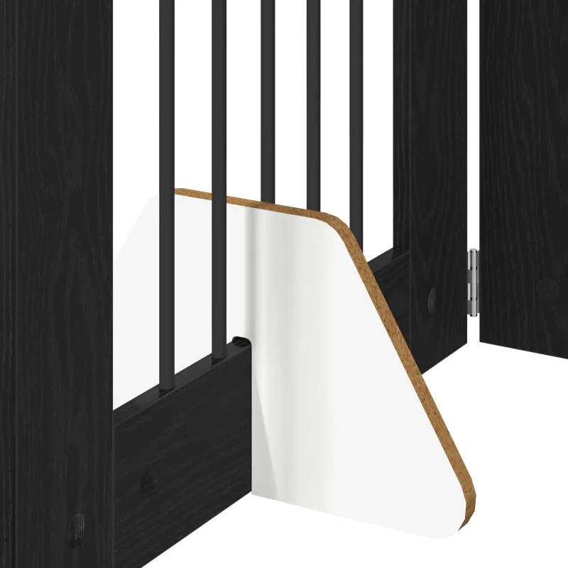 Šunų vartai su stovais 4 pcs Juodojo ąžuolo 60 x 60 cm