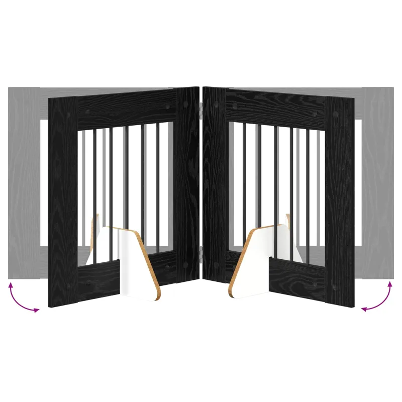 Šunų vartai su stovais 4 pcs Juodojo ąžuolo 60 x 60 cm