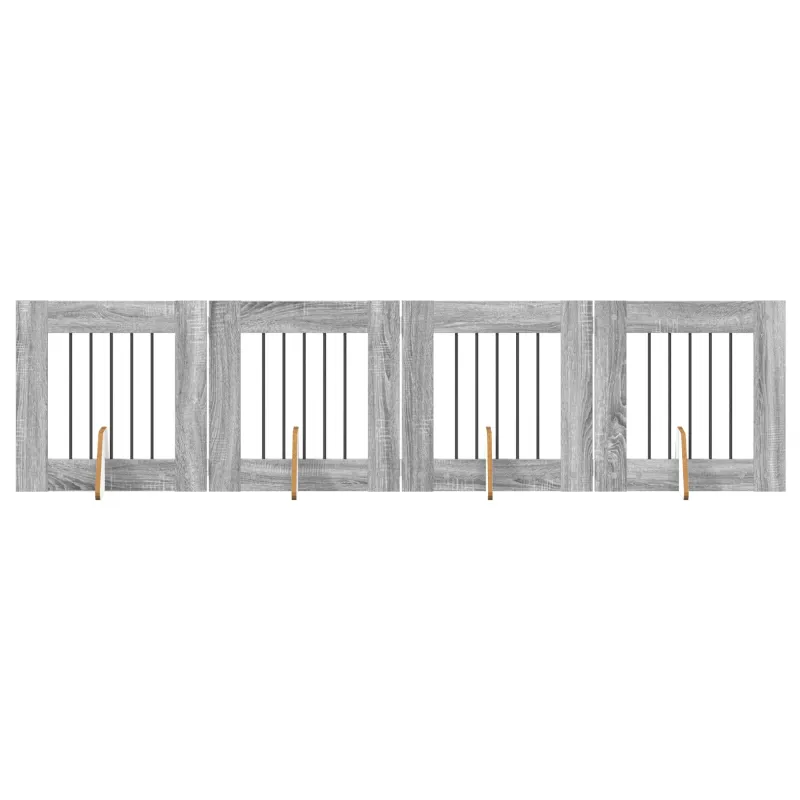 Šunų vartai su stovais 4 pcs Pilka sonoma ąžuolo 60 x 60 cm