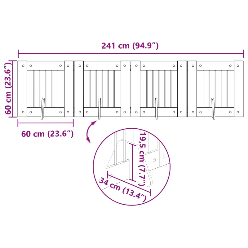 Šunų vartai su stovais 4 pcs Pilka sonoma ąžuolo 60 x 60 cm