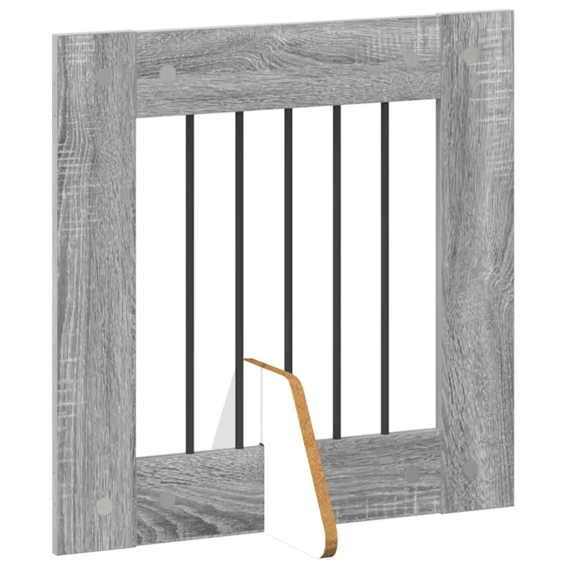 Šunų vartai su stovais 6 pcs Pilka sonoma ąžuolo 60 x 60 cm
