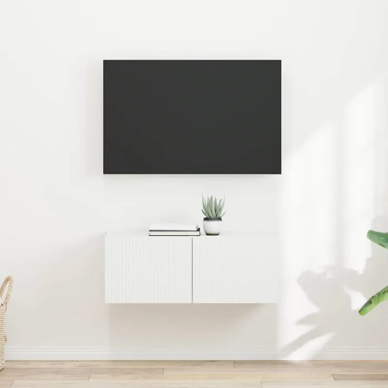 TV sieninė spintelė 2 pcs Balta 39 x 31 x 29,5 cm