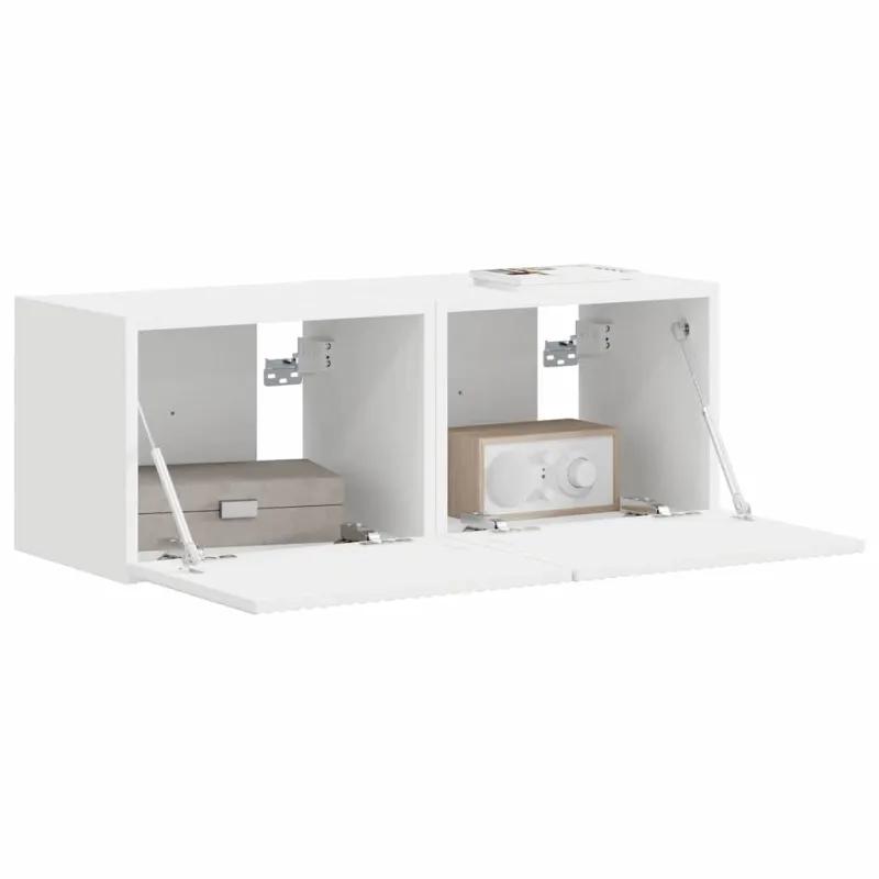 TV sieninė spintelė 2 pcs Balta 39 x 31 x 29,5 cm