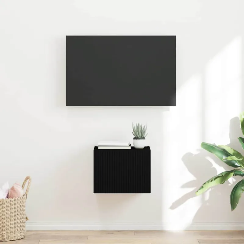 TV sieninė spintelė Juoda 39 x 31 x 29,5 cm Apdirbta mediena
