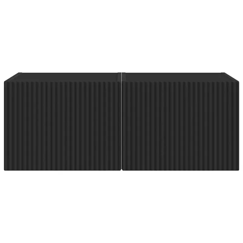 TV sieninė spintelė 2 pcs Juoda 39 x 31 x 29,5 cm