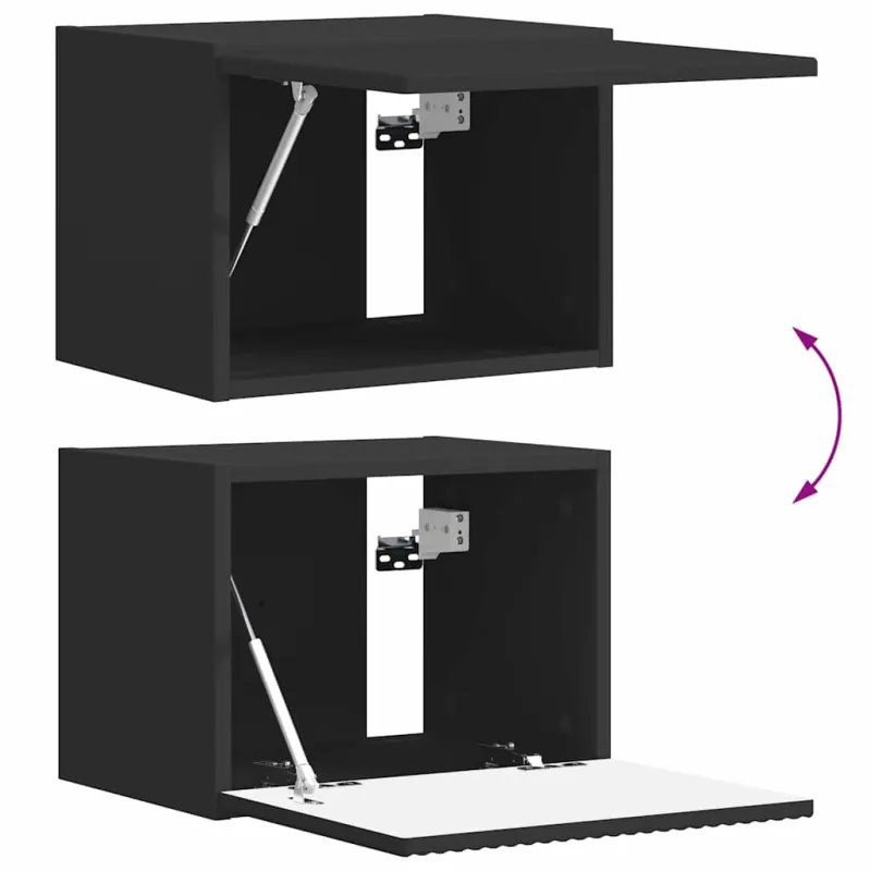 TV sieninė spintelė 2 pcs Juoda 39 x 31 x 29,5 cm
