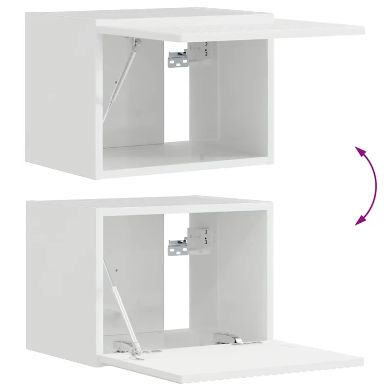 TV sieninė spintelė 2 pcs Blizgus baltas 39 x 31 x 29,5 cm