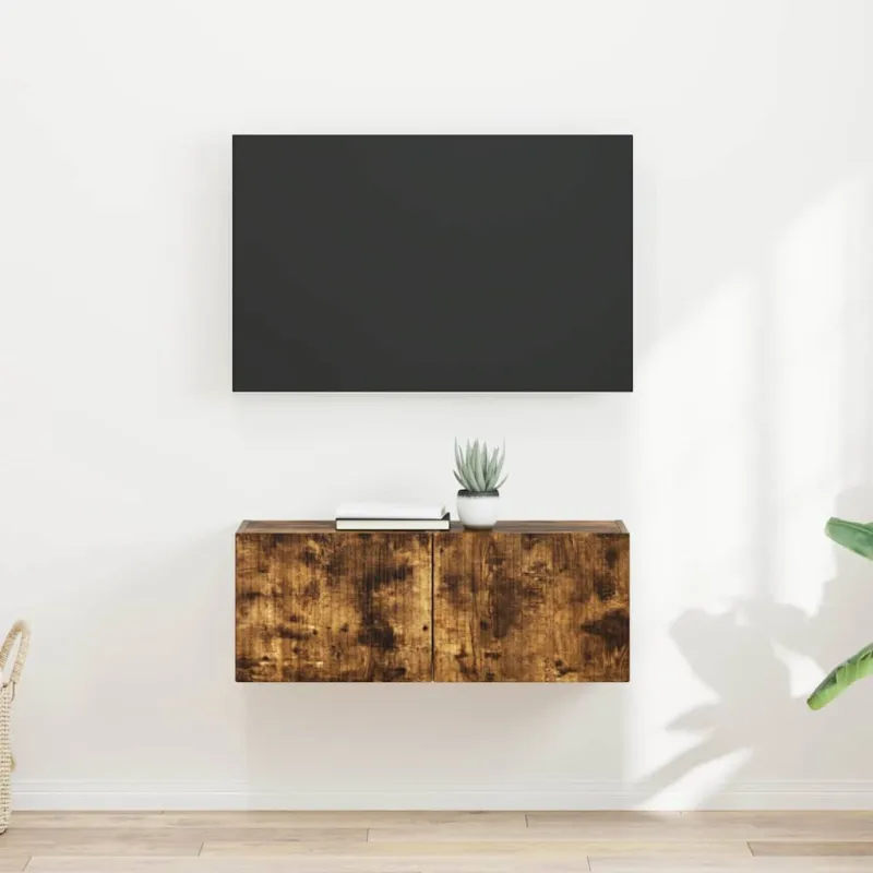 TV sieninė spintelė 2 pcs Rūkyta ąžuolas 39 x 31 x 29,5 cm
