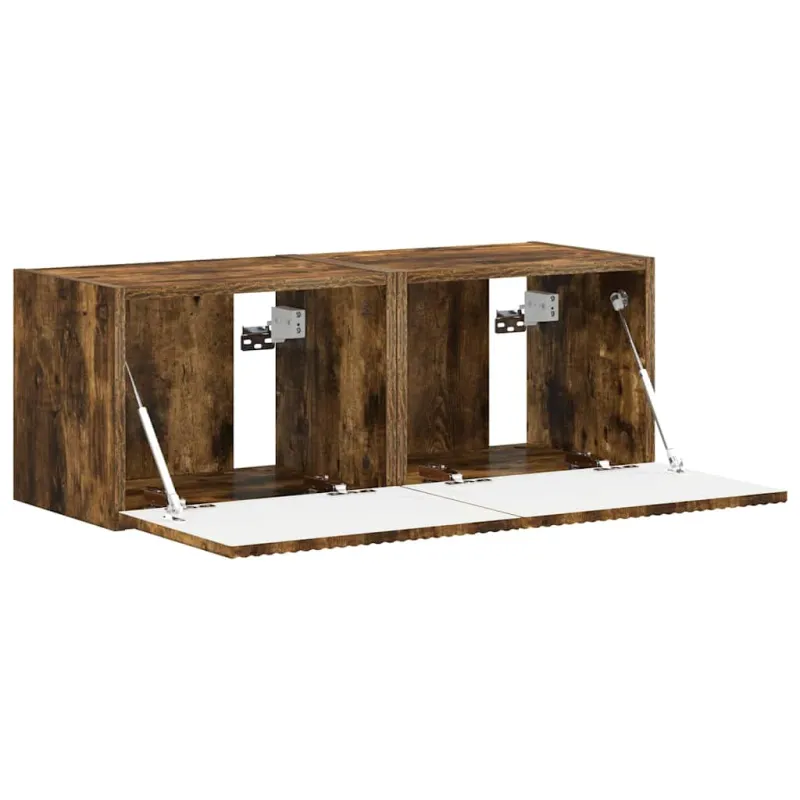 TV sieninė spintelė 2 pcs Rūkyta ąžuolas 39 x 31 x 29,5 cm