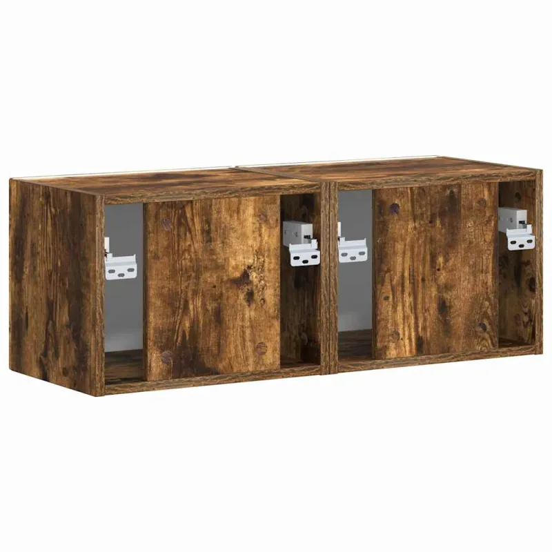 TV sieninė spintelė 2 pcs Rūkyta ąžuolas 39 x 31 x 29,5 cm