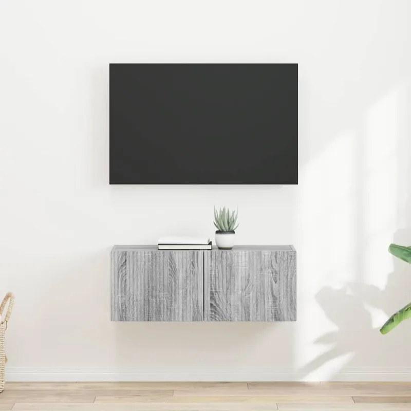 TV sieninė spintelė 2 pcs Pilkas Sonoma 39 x 31 x 29,5 cm