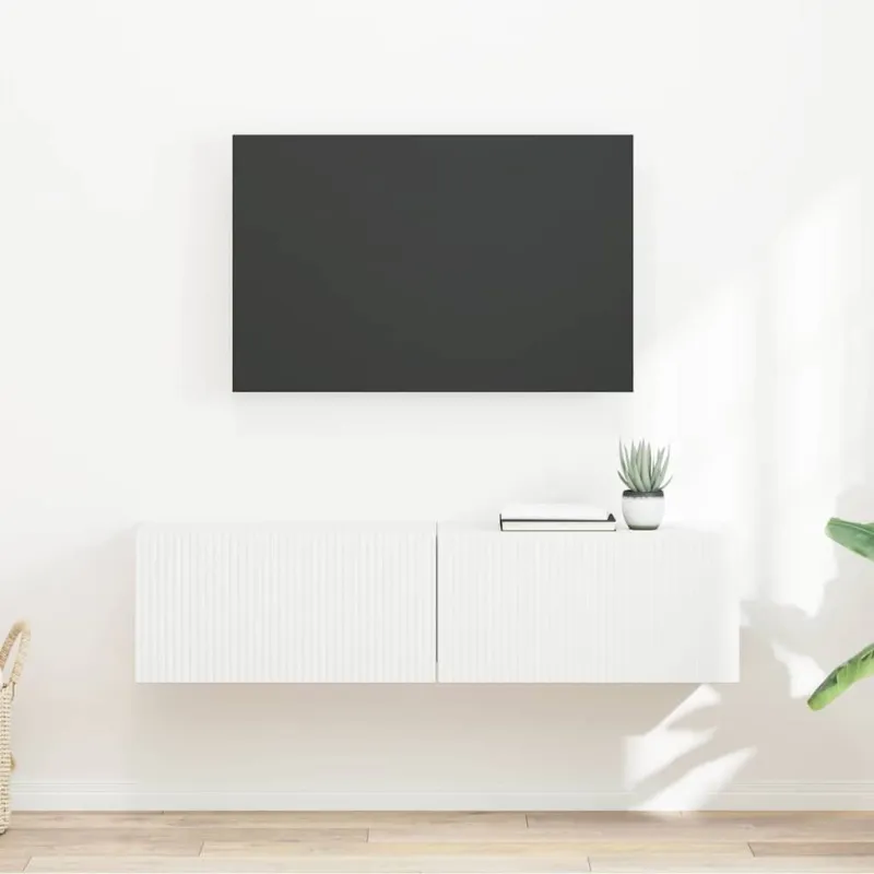 TV sieninė spintelė 2 pcs Balta 60 x 31 x 29,5 cm