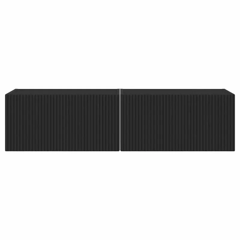 TV sieninė spintelė 2 pcs Juoda 60 x 31 x 29,5 cm