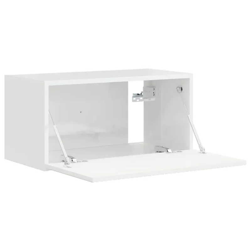 TV sieninė spintelė Blizgus baltas 60 x 31 x 29,5 cm