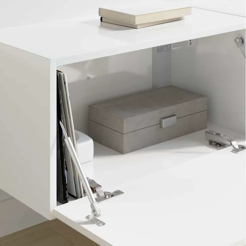 TV sieninė spintelė 2 pcs Blizgus baltas 60 x 31 x 29,5 cm