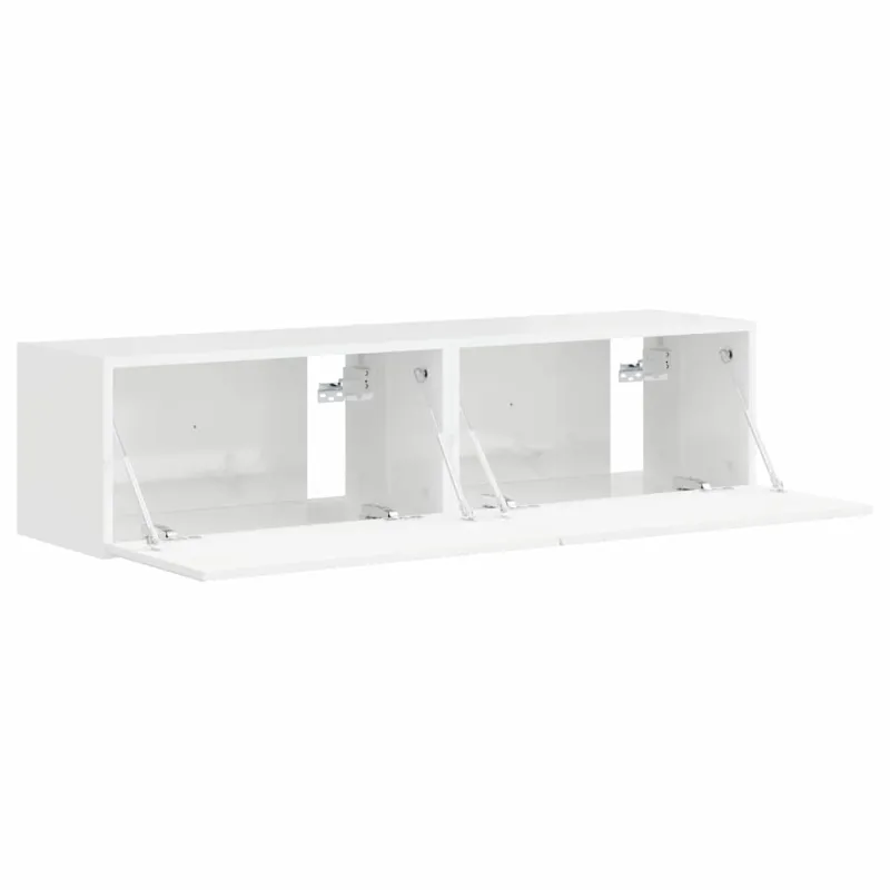 TV sieninė spintelė 2 pcs Blizgus baltas 60 x 31 x 29,5 cm