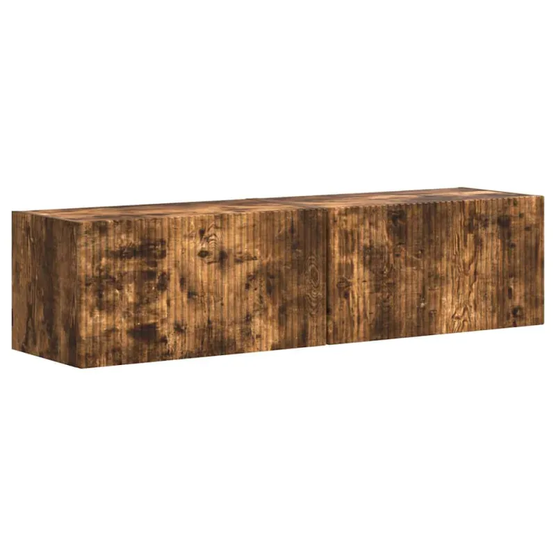 TV sieninė spintelė 2 pcs Rūkyta ąžuolas 60 x 31 x 29,5 cm