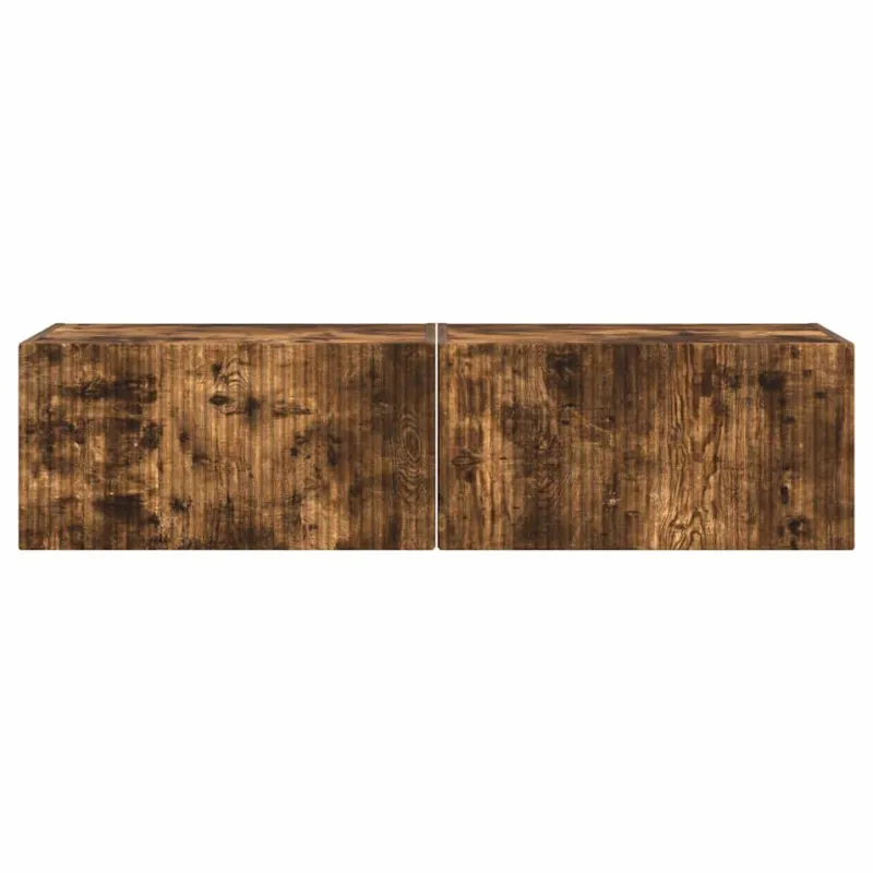TV sieninė spintelė 2 pcs Rūkyta ąžuolas 60 x 31 x 29,5 cm