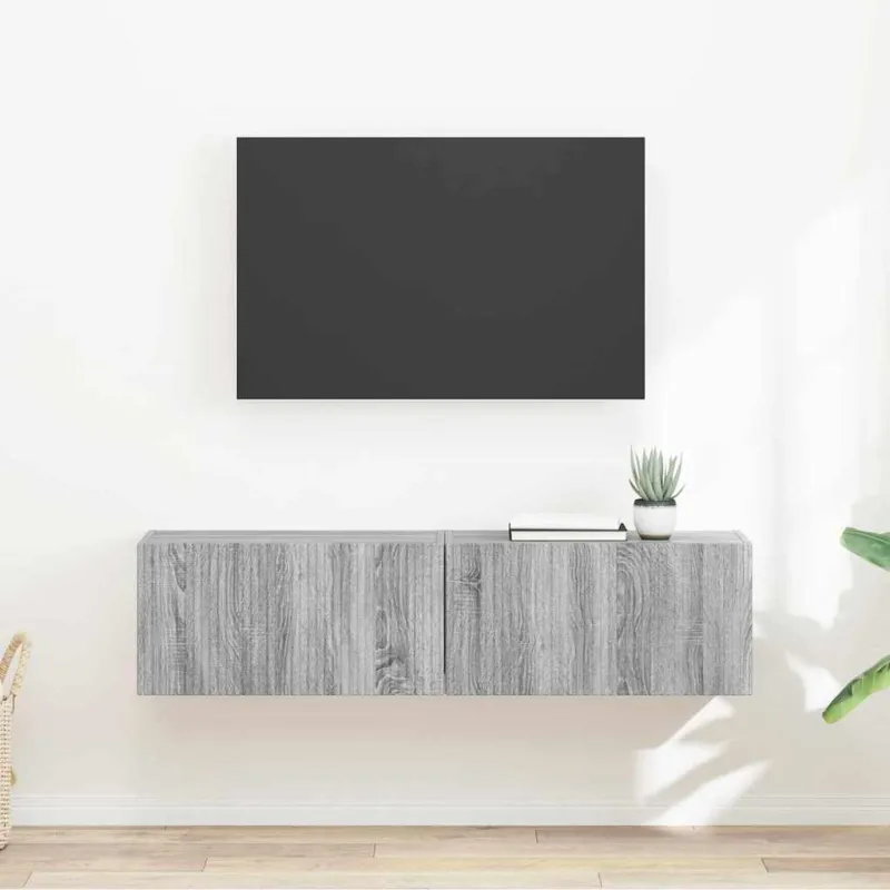 TV sieninė spintelė 2 pcs Pilkas Sonoma 60 x 31 x 29,5 cm