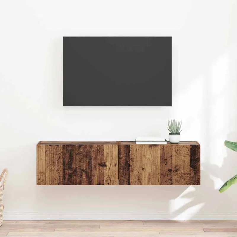 TV sieninė spintelė 2 pcs Senovinis medis 60 x 31 x 29,5 cm