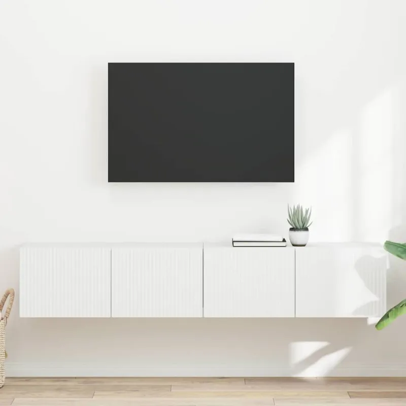 TV sieninė spintelė 2 pcs Balta 78,5 x 31 x 29,5 cm