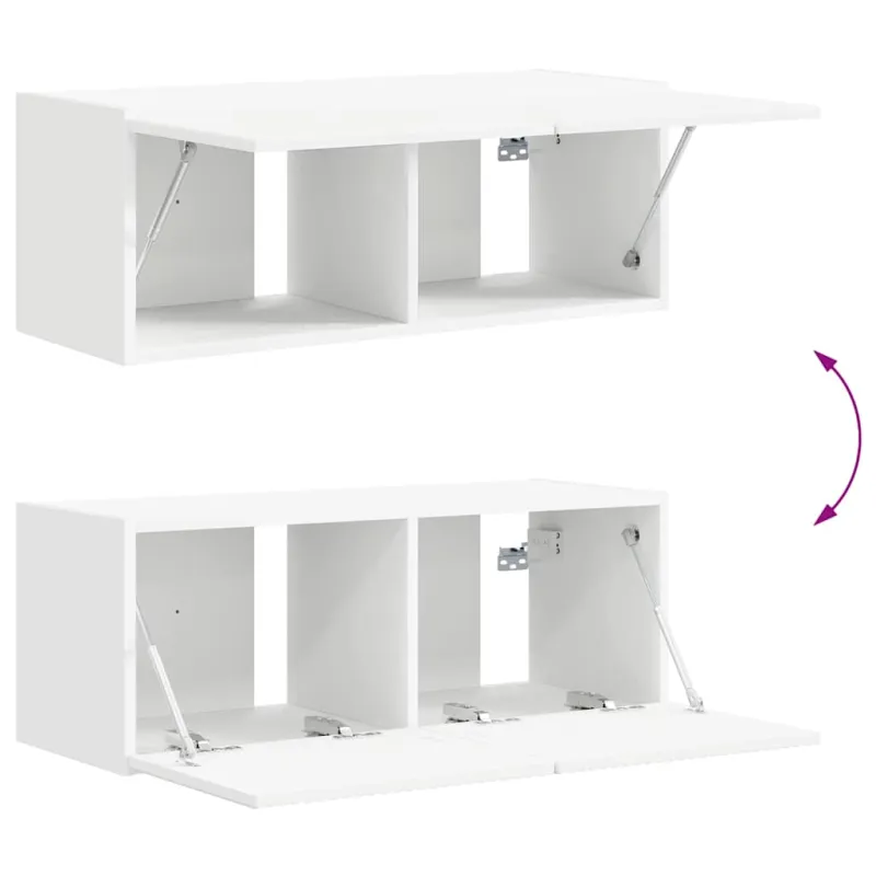 TV sieninė spintelė 2 pcs Balta 78,5 x 31 x 29,5 cm